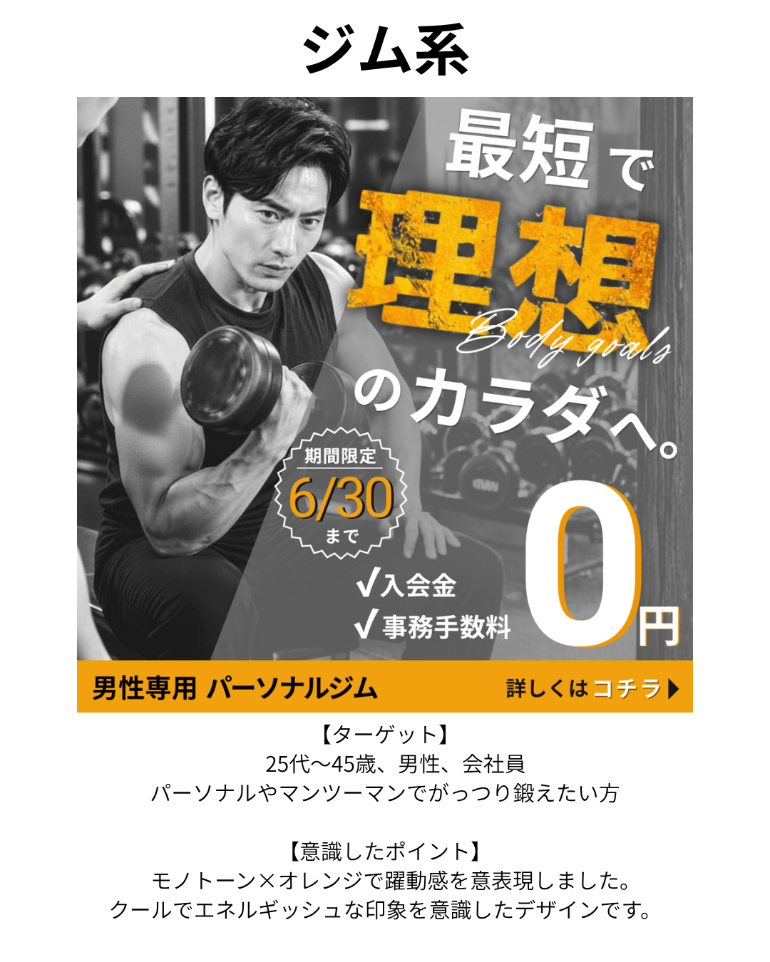男性ジムバナー